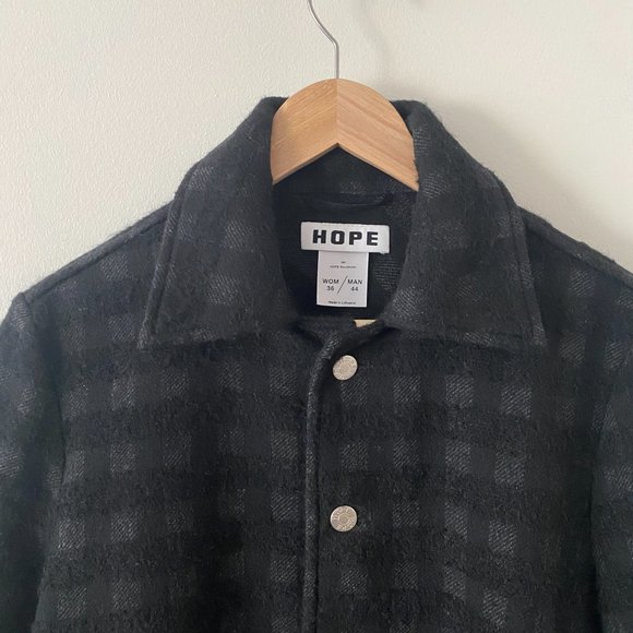 HOPE Stockholm Wool Blend French Check Jacket Coat - Picture 5 of 11